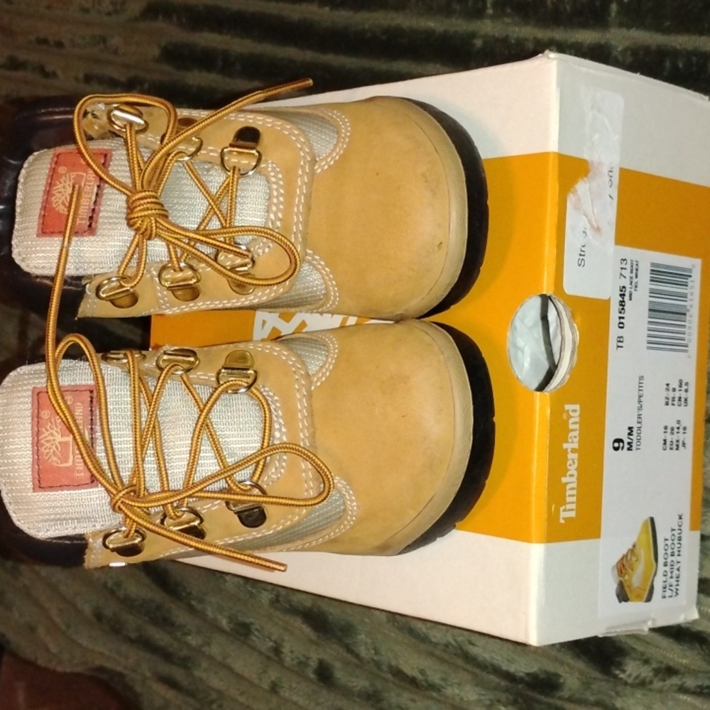 Timberland Kids Wheat Boots with Black Accents